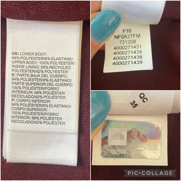 The North Face Hybernation Thermal 3D Vest Maroon Red Gray Shearling size M - Picture 14 of 16